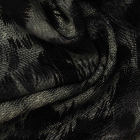 Black Abstract-Animal Print Linen-Look, Viscose