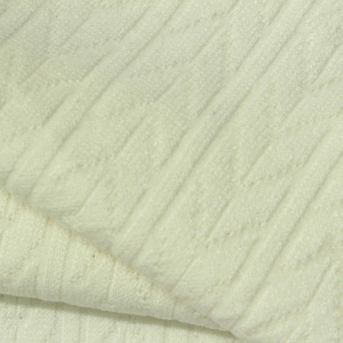 Jacquard Viscose Polyester Blend Stretch Rib Knit Fabric, 530 gsm, 160 cm — Yellow