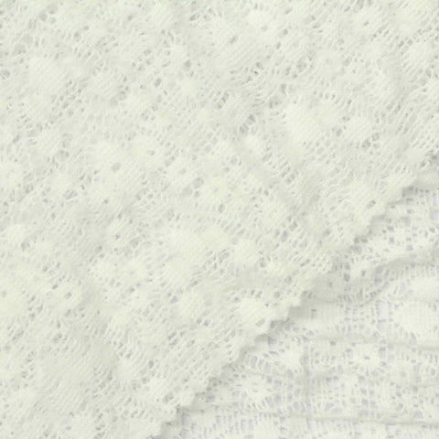 White Floral Crepe, Polyester, 150 gsm