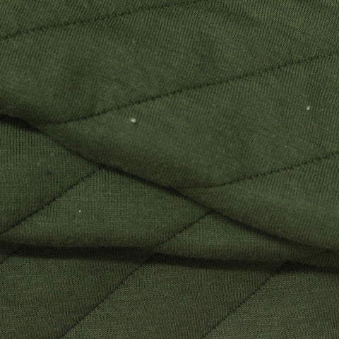 Jacquard Polyester Cotton Stretch Knit Fabric, 420 gsm, 152 cm — Green