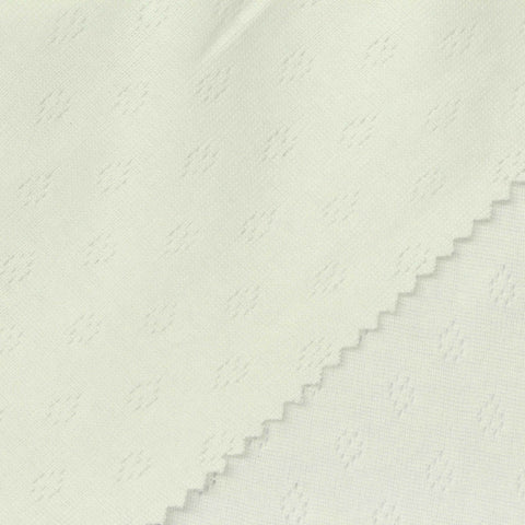 Off-White Diamond Pointelle Knit, Poly-Cotton