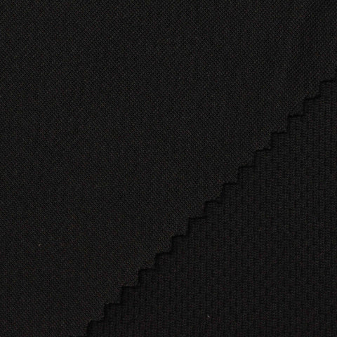 100% Polyester Interlock Knit Fabric, 173 gsm, 170 cm — Black