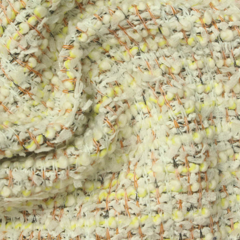 Cream Marl Bouclé, Viscose-Poly