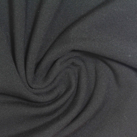 Polyester Stretch Fleece Fabric, 250 gsm, 160 cm — Black