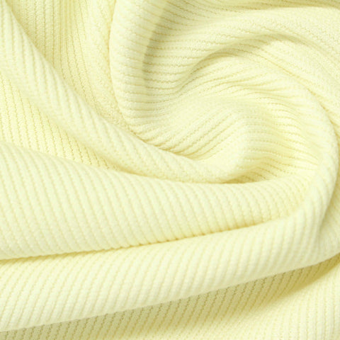 Polyester Stretch Rib Knit Fabric, 300 gsm, 165 cm — Yellow