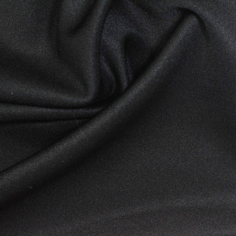 Nylon Viscose Stretch Scuba Knit Fabric, 258 gsm, 165 cm — Black