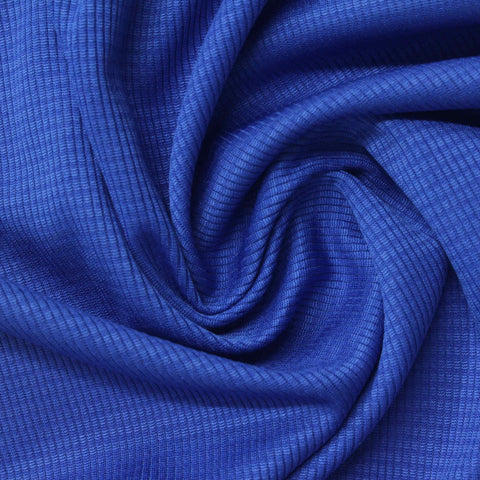 Plaid 100% Polyester Interlock Knit Fabric, 190 gsm, 165 cm — Blue