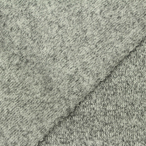 Grey Marl Rib Knit, Viscose-Poly, 260 gsm