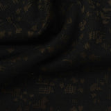 Dark Brown Abstract Interlock Knit, Poly-Viscose — photo 1