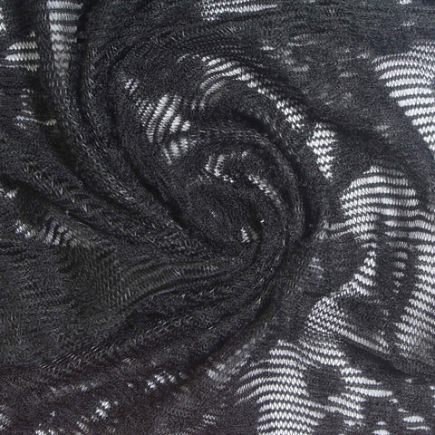 Black Abstract Jacquard, Polyester, 140 gsm