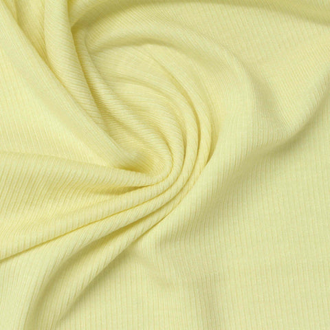 Tencel Lyocell Acetate Stretch Rib Knit Fabric, 210 gsm, 155 cm — Yellow