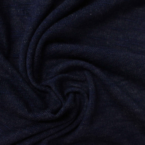 Dark Blue Marl Chunky Knit, Viscose-Poly, 138 gsm