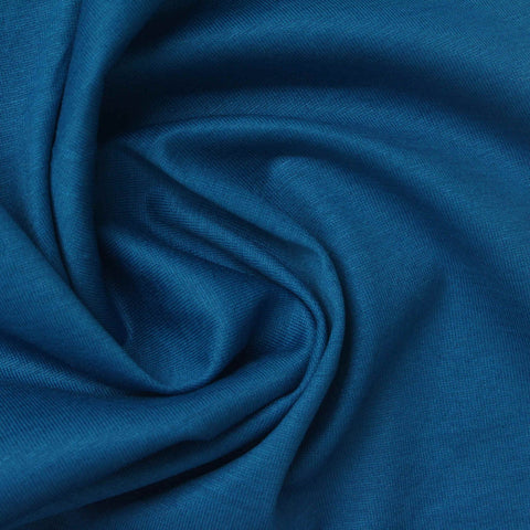 Cotton Linen Jersey Knit Fabric, 140 gsm, 150 cm — Blue