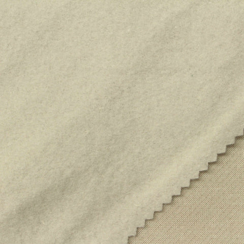 Brushed Cotton Polyester French Terry Fabric, 210 gsm, 192 cm — Beige