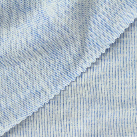 Light Blue Marl Jersey Knit, Cotton-Poly, 168 gsm