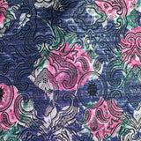 Jacquard 100% Polyester Woven Fabric, 177 gsm, 145 cm — Navy — photo 1