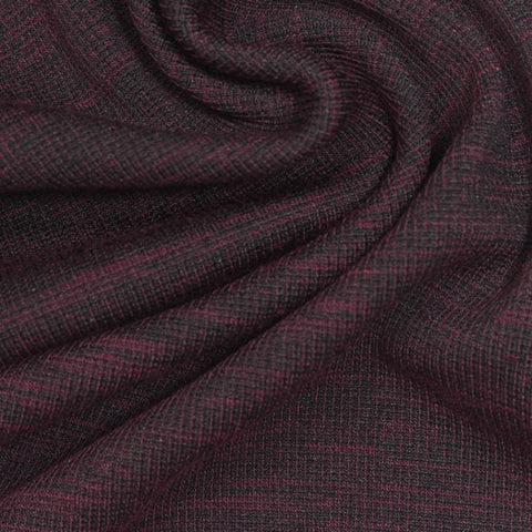 Dark Red Marl Rib Knit, Viscose-Poly