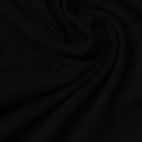 Viscose Stretch Jersey Knit Fabric, 185 gsm, 170 cm — Black, ref EF-223301