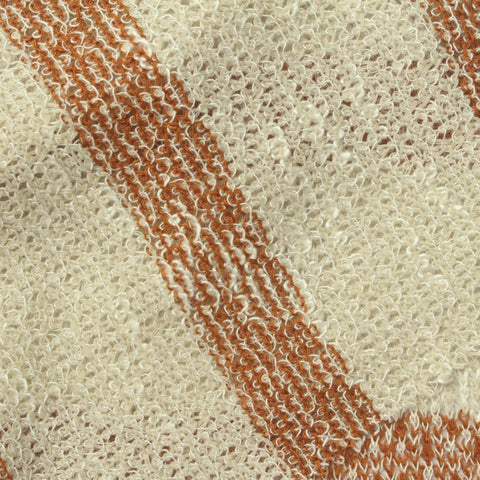 Brown Marled-Stripe Chunky Knit, Viscose-Poly