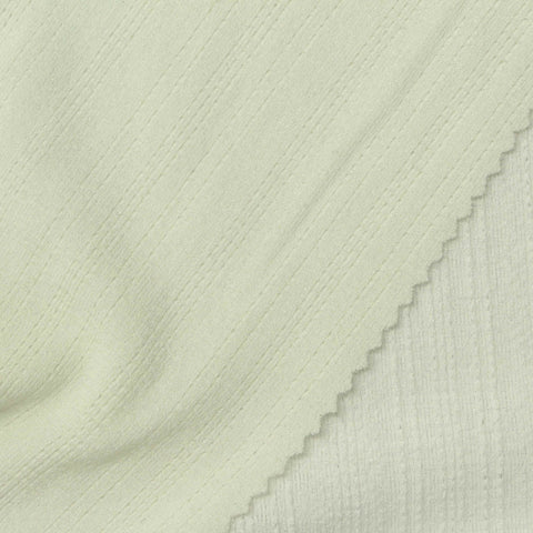Polyester Stretch Rib Knit Fabric, 240 gsm — White