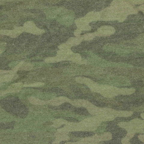 Green Camo Chunky Knit, Poly-Viscose, 133 gsm