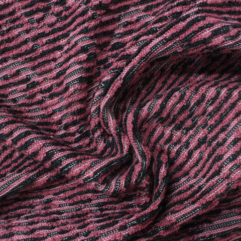 Pink Diagonal-Line Pointelle Knit, Poly-Cotton