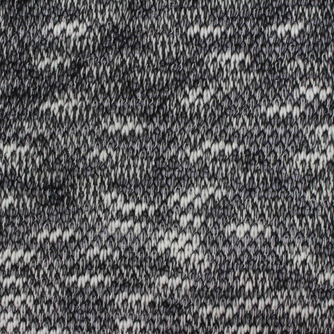 Black Marl Chunky Knit, Cotton-Poly, 170 gsm