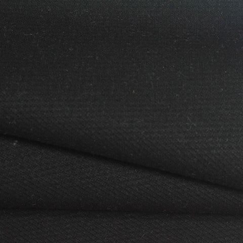 Polyester Cotton Stretch Interlock Knit Fabric, 370 gsm, 155 cm — Black