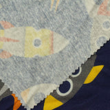 Printed Washed 100% Cotton Rib Knit Fabric, 175 gsm — Navy — photo 1