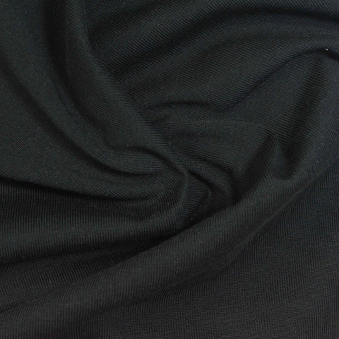 Cotton Polyester Jersey Knit Fabric, 220 gsm, 168 cm — Black