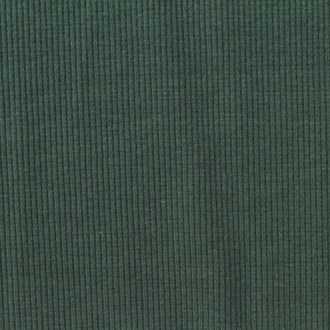 Dark Green Rib Knit, Poly-Cotton