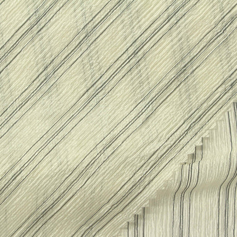 Dark Grey Vertical-Stripe Crepe, Acetate-Nylon