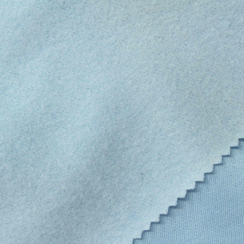 Brushed Polyester Cotton French Terry Fabric, 220 gsm, 147 cm — Blue