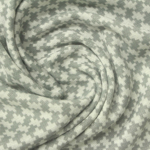 Grey Houndstooth Jacquard, Viscose-Poly