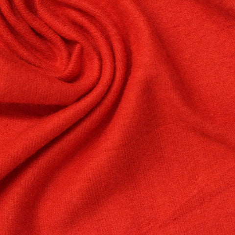 Brushed Acrylic Viscose Stretch Jersey Knit Fabric, 230 gsm, 160 cm — Red
