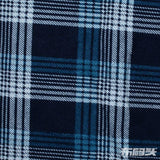 Dark Blue Bold-Plaid Knit, Cotton — photo 1