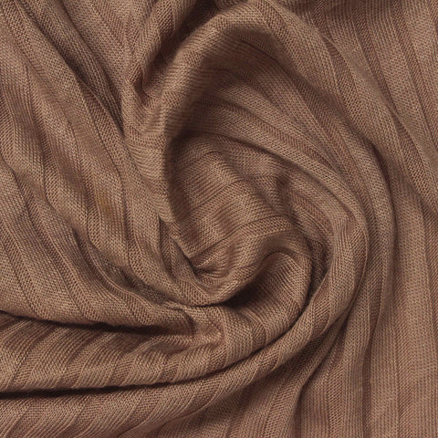 100% Tencel Lyocell Rib Knit Fabric, 138 gsm, 156 cm — Brown