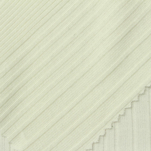 Polyester Viscose Rib Knit Fabric, 200 gsm, 178 cm — White