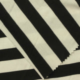 Black Horizontal-Stripe Jersey Knit, Viscose, 181 gsm — photo 1