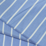 Blue Vertical-Stripe Woven, Poly-Cotton — photo 1