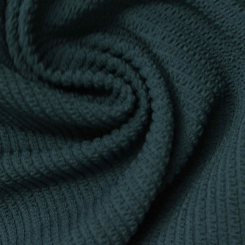 Polyester Stretch Rib Knit Fabric, 270 gsm, 165 cm — Blue