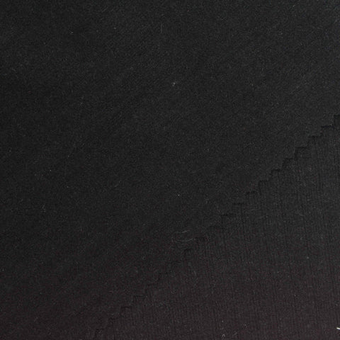 Viscose Polyester Stretch Rib Knit Fabric, 320 gsm, 140 cm — Black