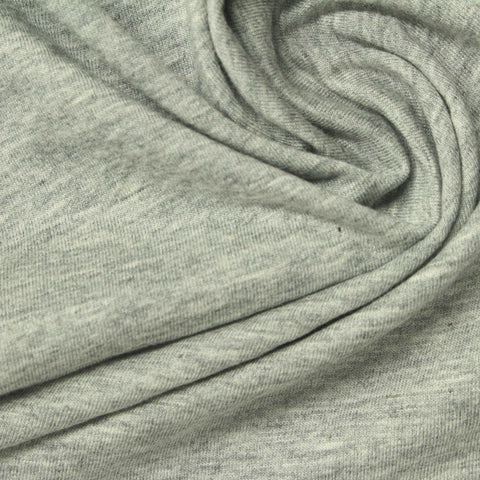 Light Grey Marl Jersey Knit, Cotton-Viscose