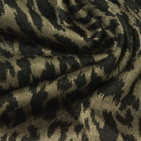 Dark Green Leopard Interlock Knit, Polyester — photo 1