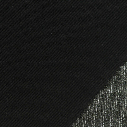 Dark Grey Marl Rib Knit, Cotton, 240 gsm