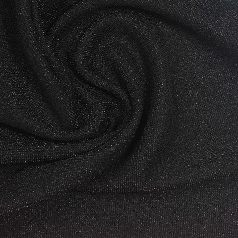 Rib Knit Fabric, 180 gsm, 150 cm — Black