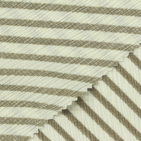 Cream Stripes Crepe, Polyester