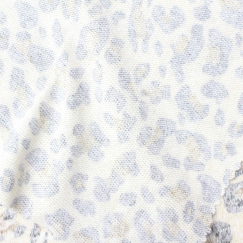 Grey Leopard Jersey Knit, Viscose-Poly