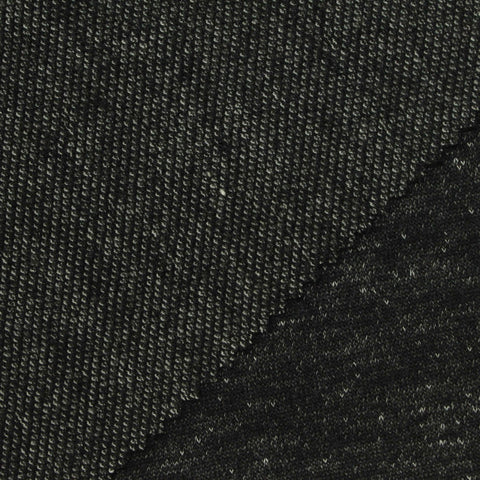 Dark Grey Marl Piqué Knit, Polyester, 280 gsm, 160 cm