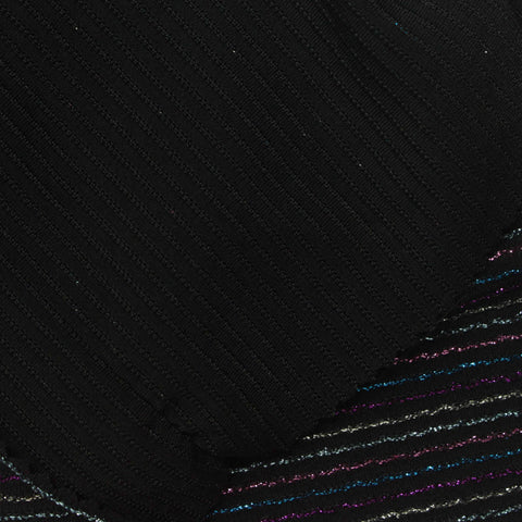 Silver Horizontal-Stripe Knit, 250 gsm